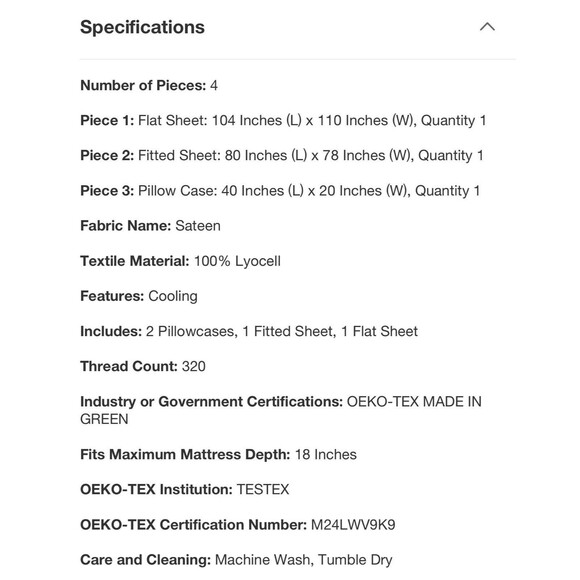 King 320 Thread Count Lyocell Gray - Threshold NEW - Picture 7 of 7